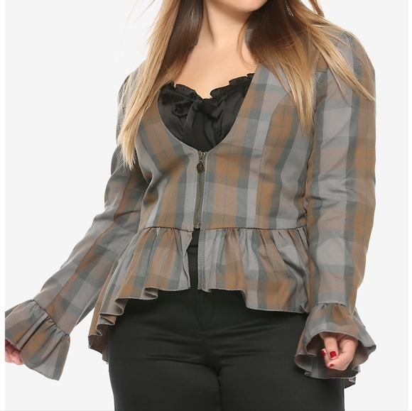 Outlander Laced Peplum Girls Jacket Plus Size Hot Topic Exclusive - Picture 2 of 13